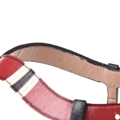 Gucci Calfskin Yoko Snake T-Strap Thong Sandals 38.5 Black 8 of 9