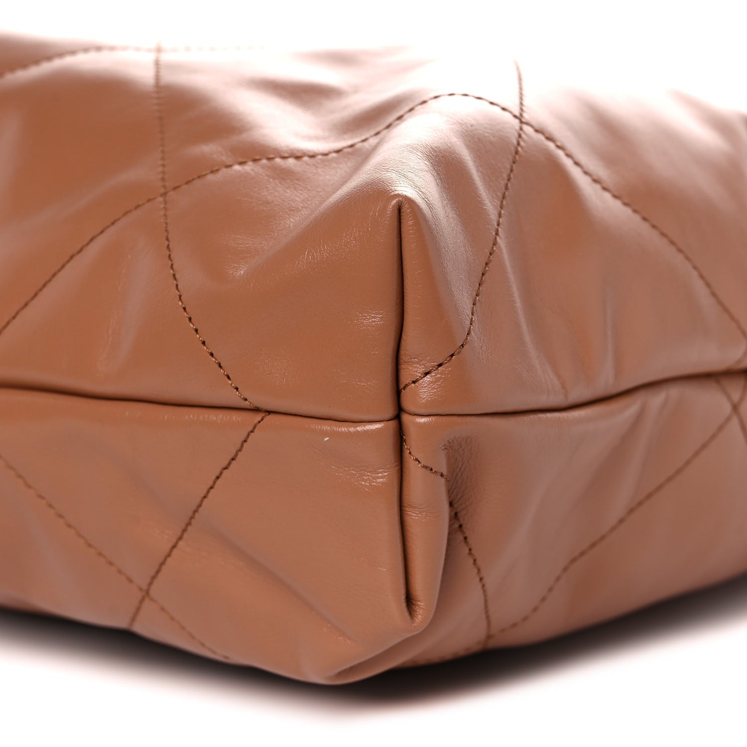 Chanel Shiny Calfskin Quilted Chanel 22 Camel 9 of 10