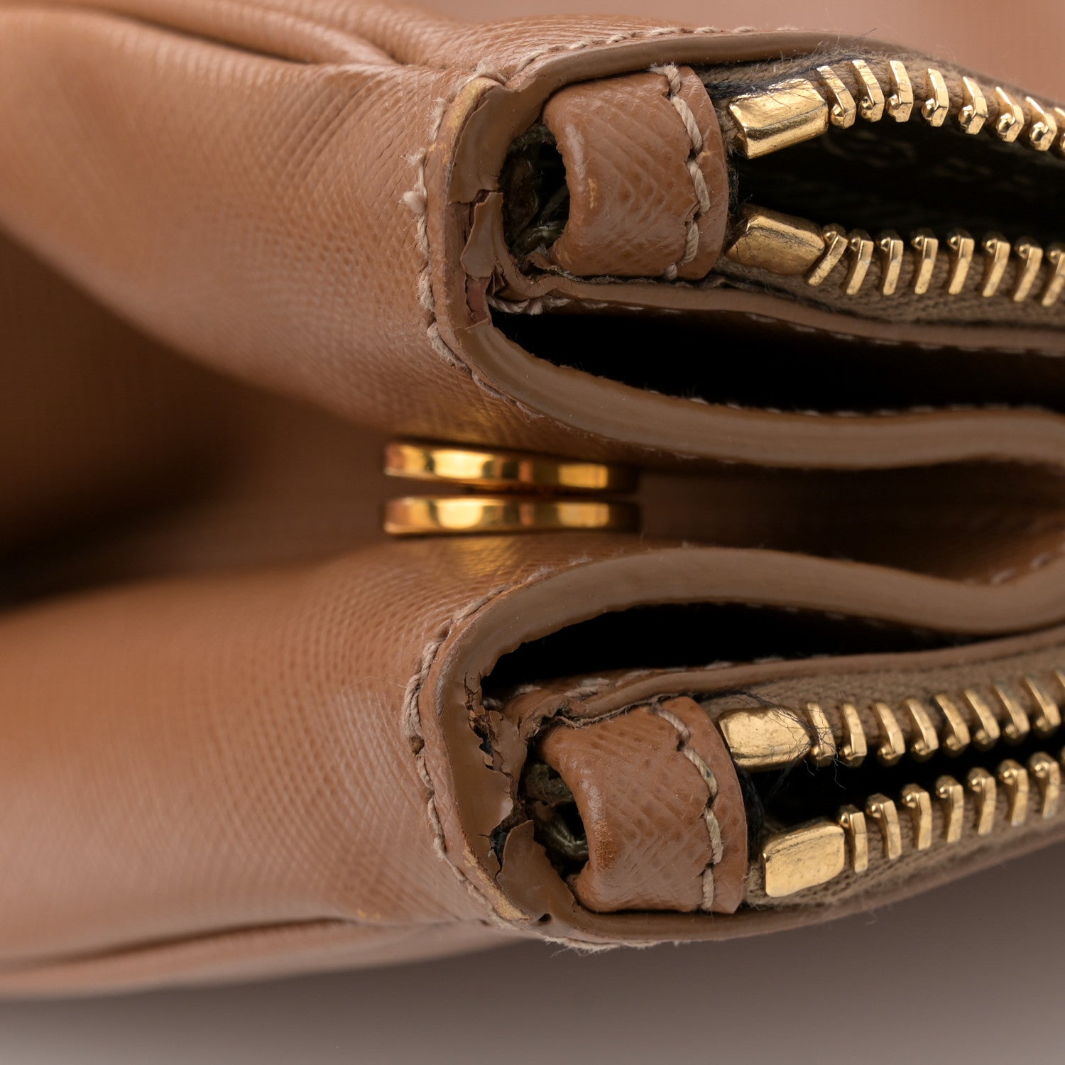 Prada Saffiano Extra Large Galleria Double Zip Tote Caramel 12 of 15