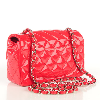 Chanel Patent Calfskin Quilted Mini Rectangular Flap Red 3 of 8