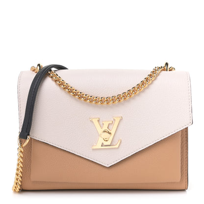 Louis Vuitton Soft Calfskin Mylockme Chain Bag BB Arizona Quartz Caramel 1 of 6