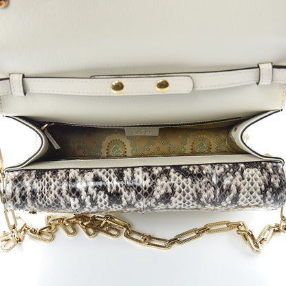 Gucci Calfskin Snakeskin Studded Small Ottilia Top Handle Bag White 8 of 14