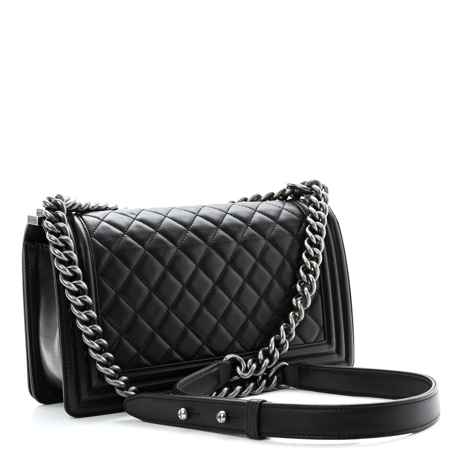 Chanel Lambskin Quilted Medium Boy Flap Black 3 of 10