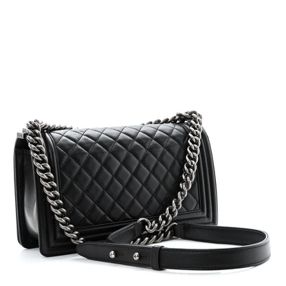 Chanel Lambskin Quilted Medium Boy Flap Black 3 of 10