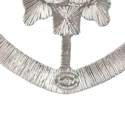 Chanel Swarovski Baguette Crystal CC Shield Brooch Silver 4 of 5