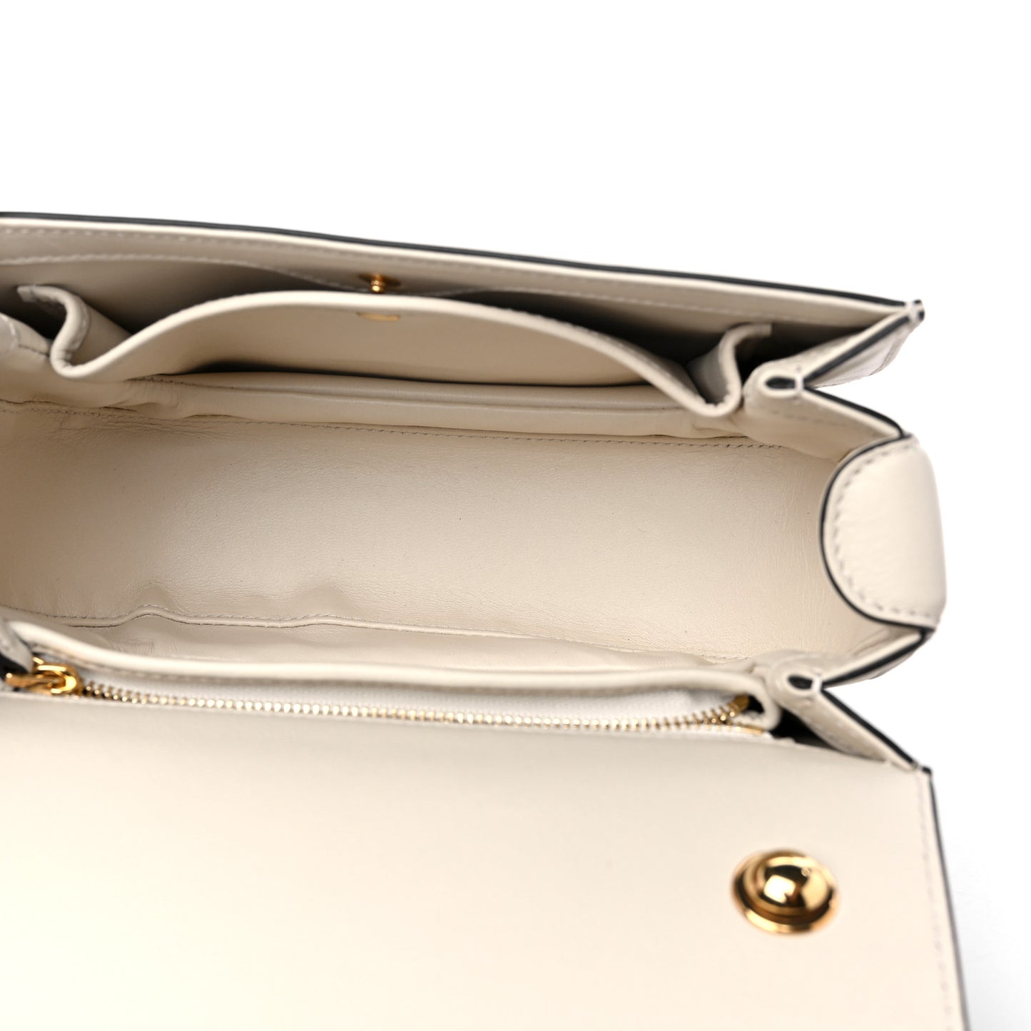 Roxy Calfskin Small Blondie Top Handle Shoulder Bag Mystic White
