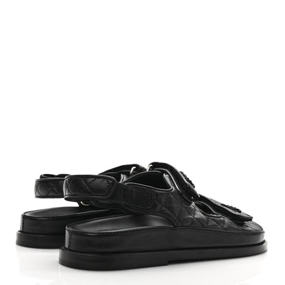 Chanel Grained Calfskin Velcro Dad Sandals 38 Black 4 of 8