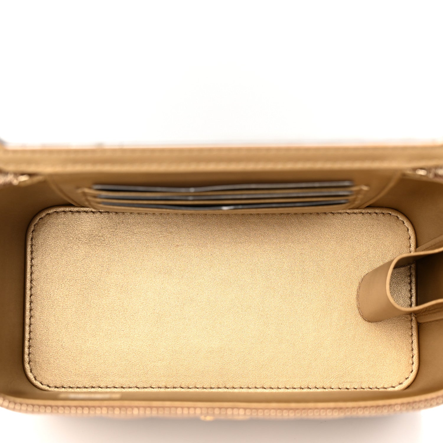 Chanel Lambskin Quilted Pearl Crush Small Vanity Case With Chain Beige 5 of 11