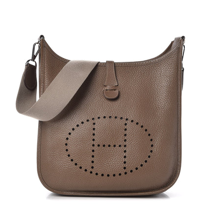 Hermes Taurillon Clemence Evelyne II GM Etoupe 1 of 8