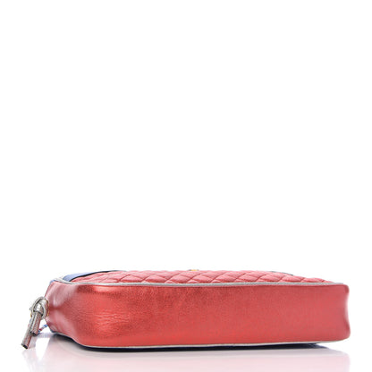 Gucci Laminated Nappa Trapuntata Small Zumi Shoulder Bag Rosso Marine Argento 4 of 10
