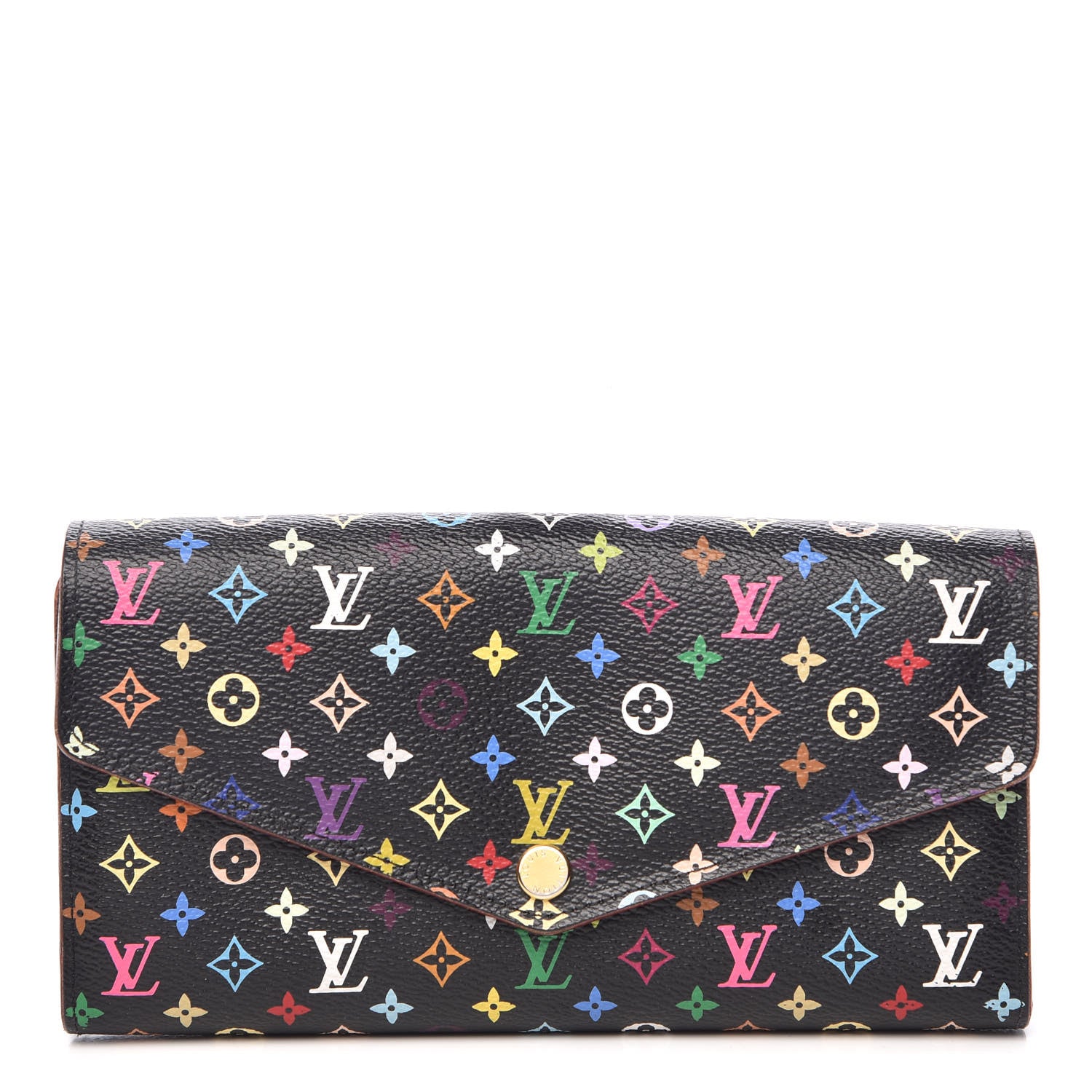Louis Vuitton Monogram Multicolor Sarah Wallet NM Black Grenade 1 of 8