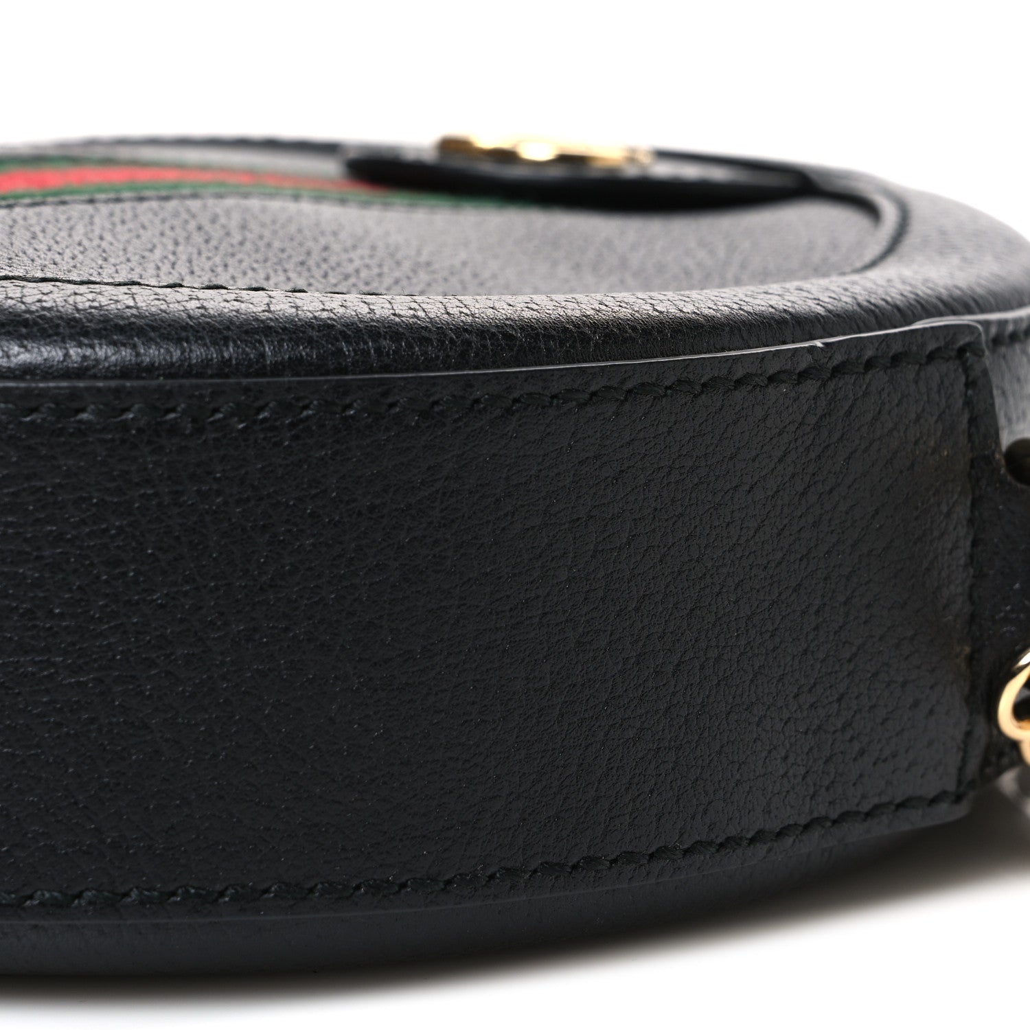 Gucci Grained Calfskin Web Mini Ophidia Round Shoulder Bag Black 10 of 10