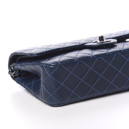 Chanel Caviar Quilted Medium Double Flap Dark Blue 7 of 12