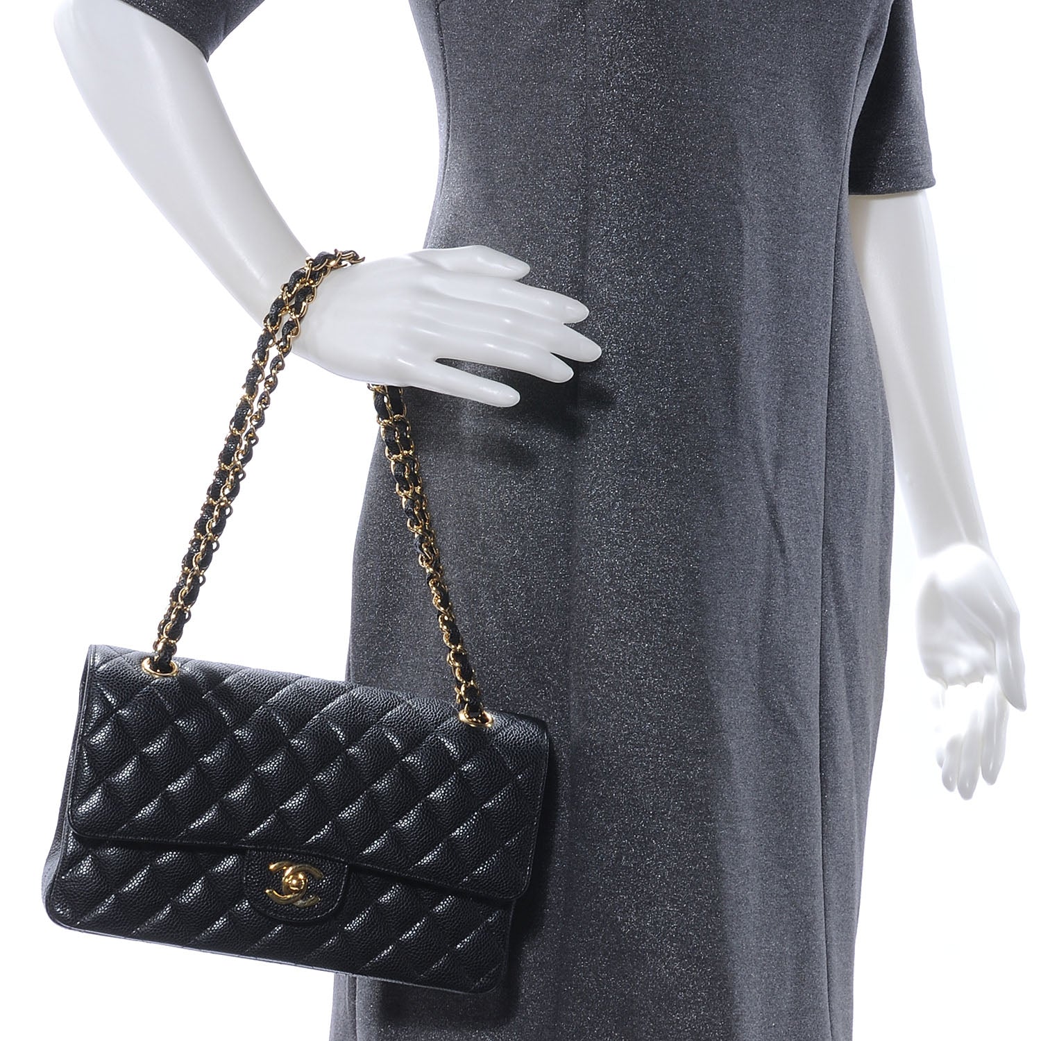 Chanel Caviar Quilted Medium Double Flap Black 2 of 8