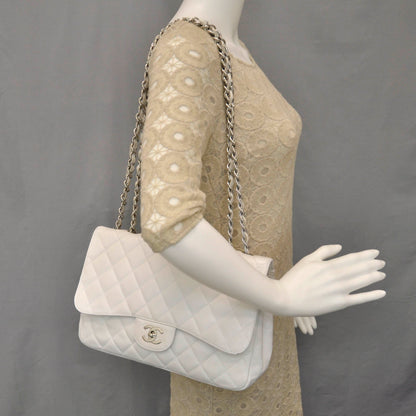 Chanel Caviar Jumbo Flap White 2 of 12