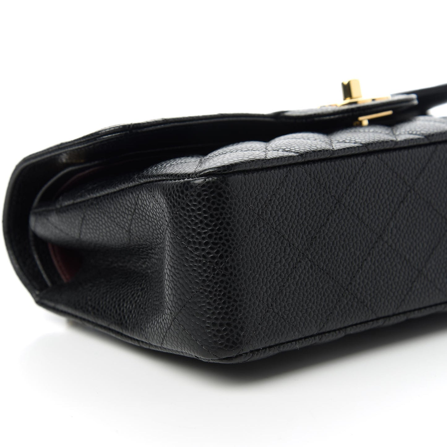 Caviar Quilted Small Double Flap Black