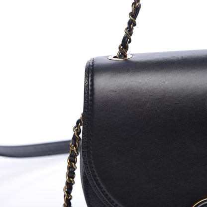 Chanel Shiny Calfskin Goatskin Quilted Small Coco Curve Messenger Flap Black 9 of 9