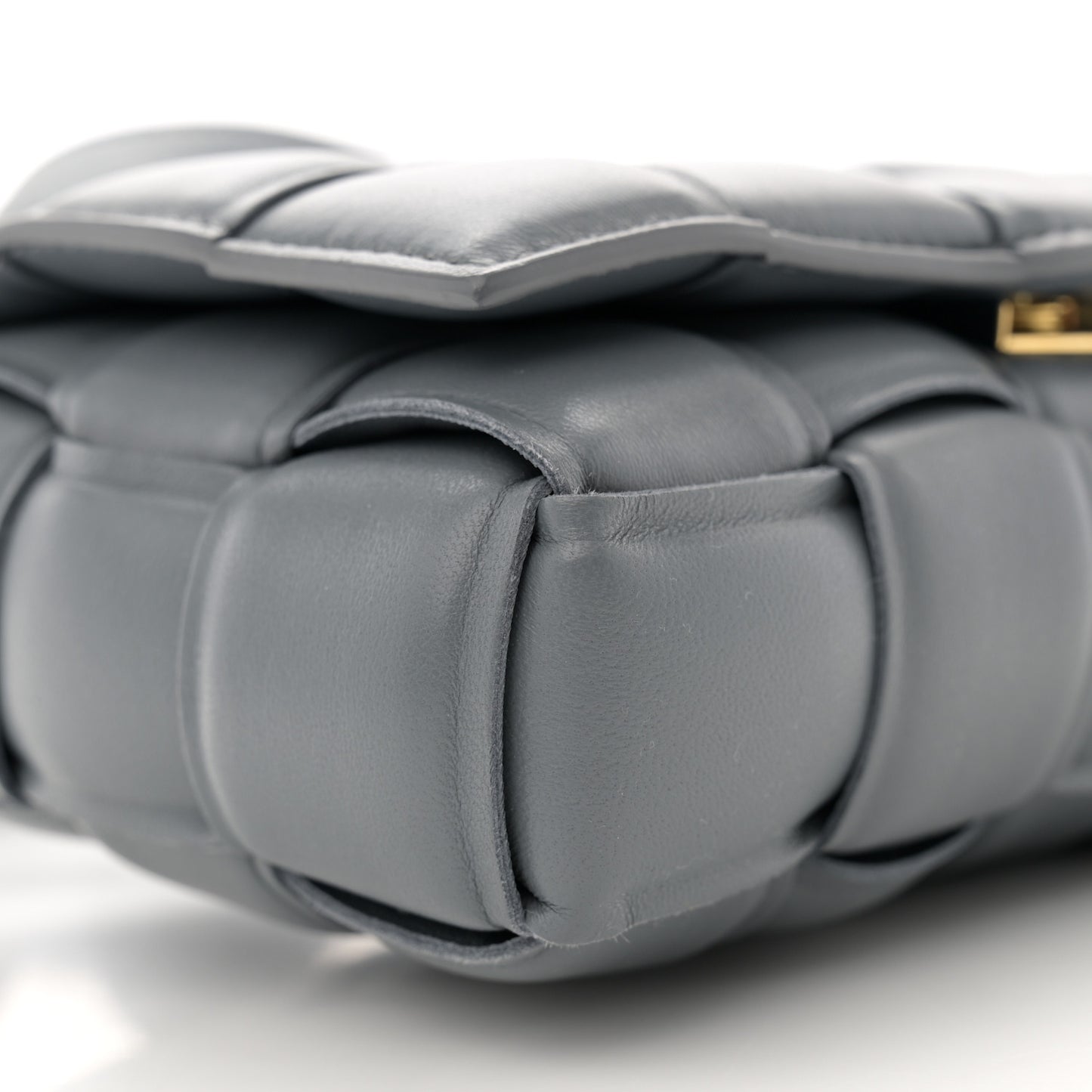 Nappa Maxi Intreccio Small Padded Cassette Crossbody Bag Thunder