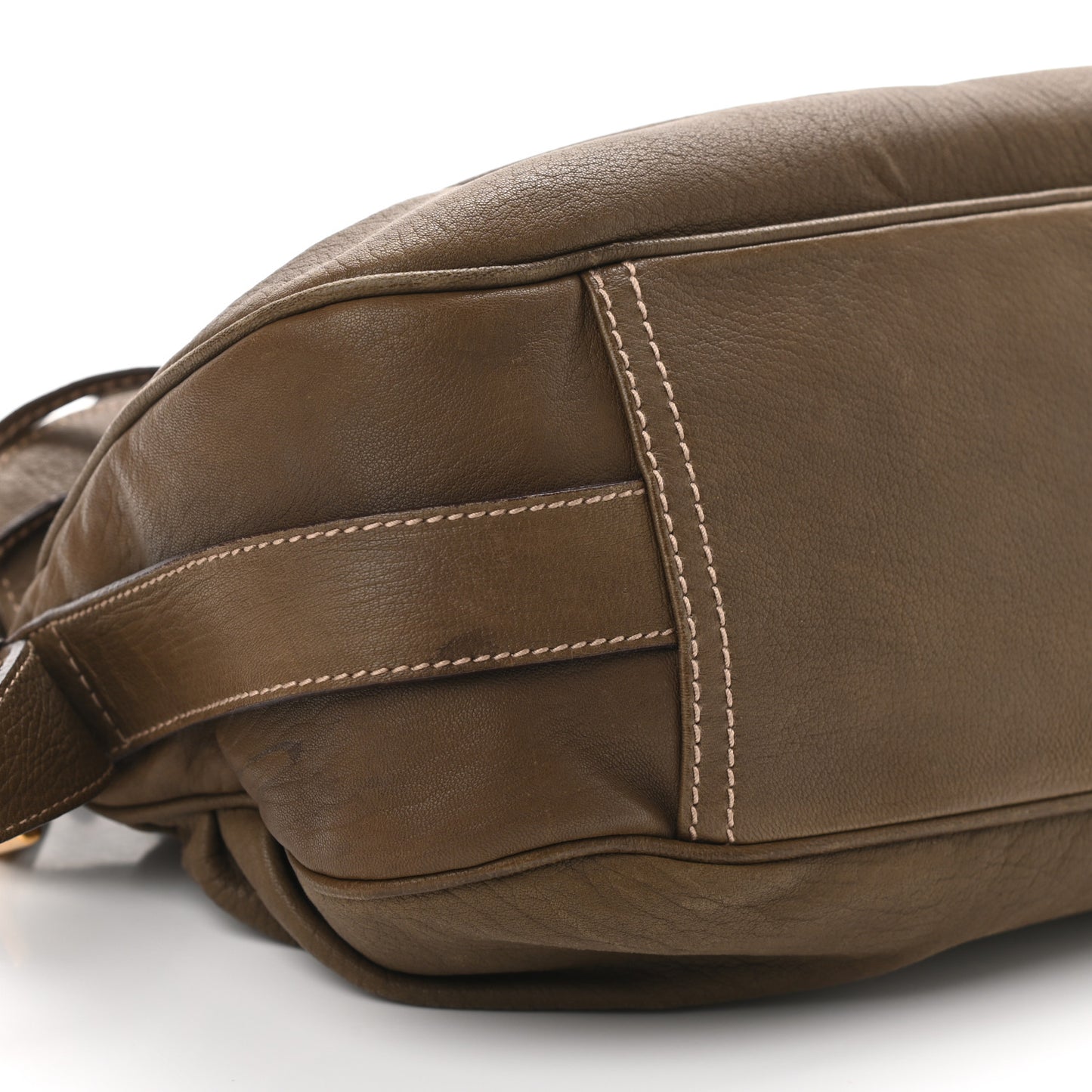 Grained Calfskin D Ring Hobo Flap Brown