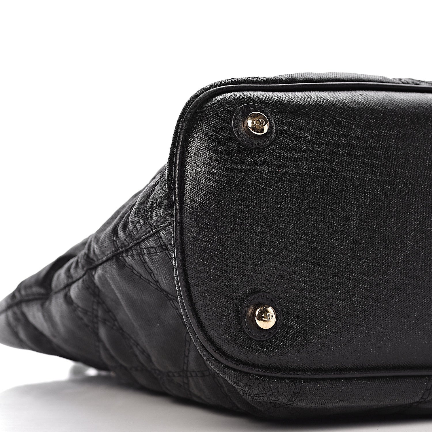 Christian Dior Coated Canvas Cannage Large Dior Soft Shopping Tote Black 9 of 10