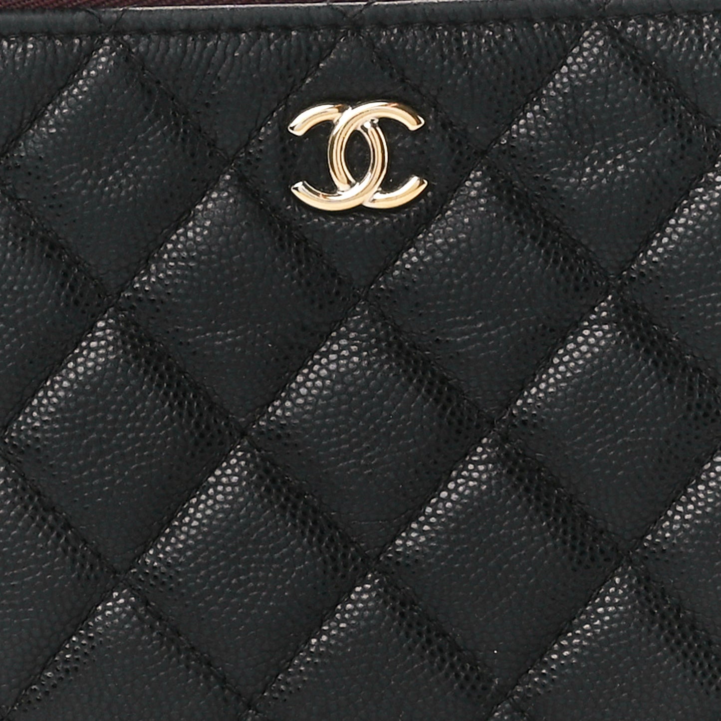 Caviar Quilted Cosmetic Case Black