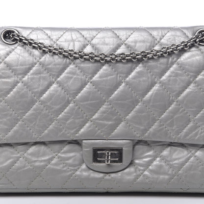 Chanel Metallic Aged Calfskin Quilted 2.55 Reissue 226 Flap Silver 13 of 13