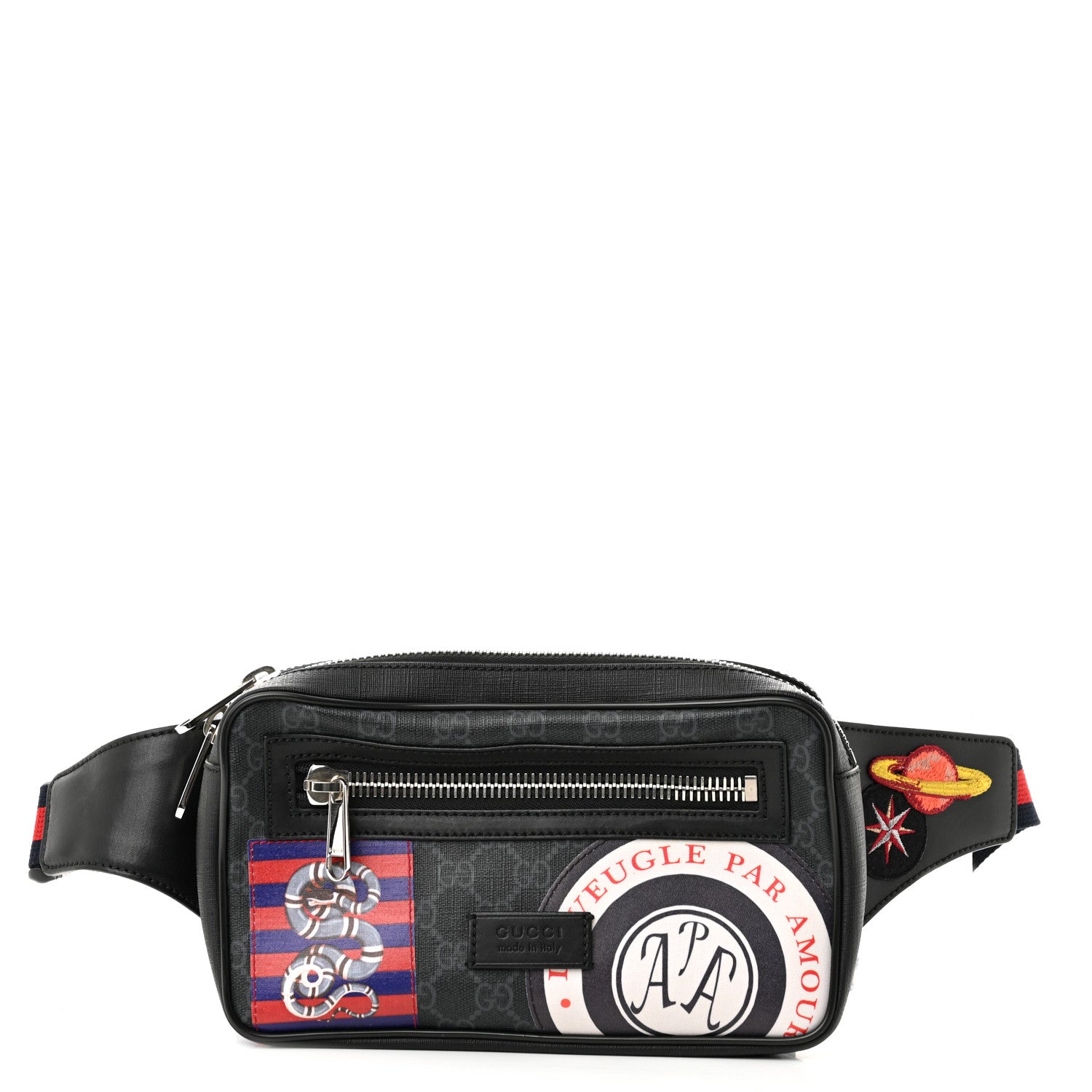 Gucci GG Supreme Monogram Night Courrier Belt Bag Black Multicolor 1 of 10