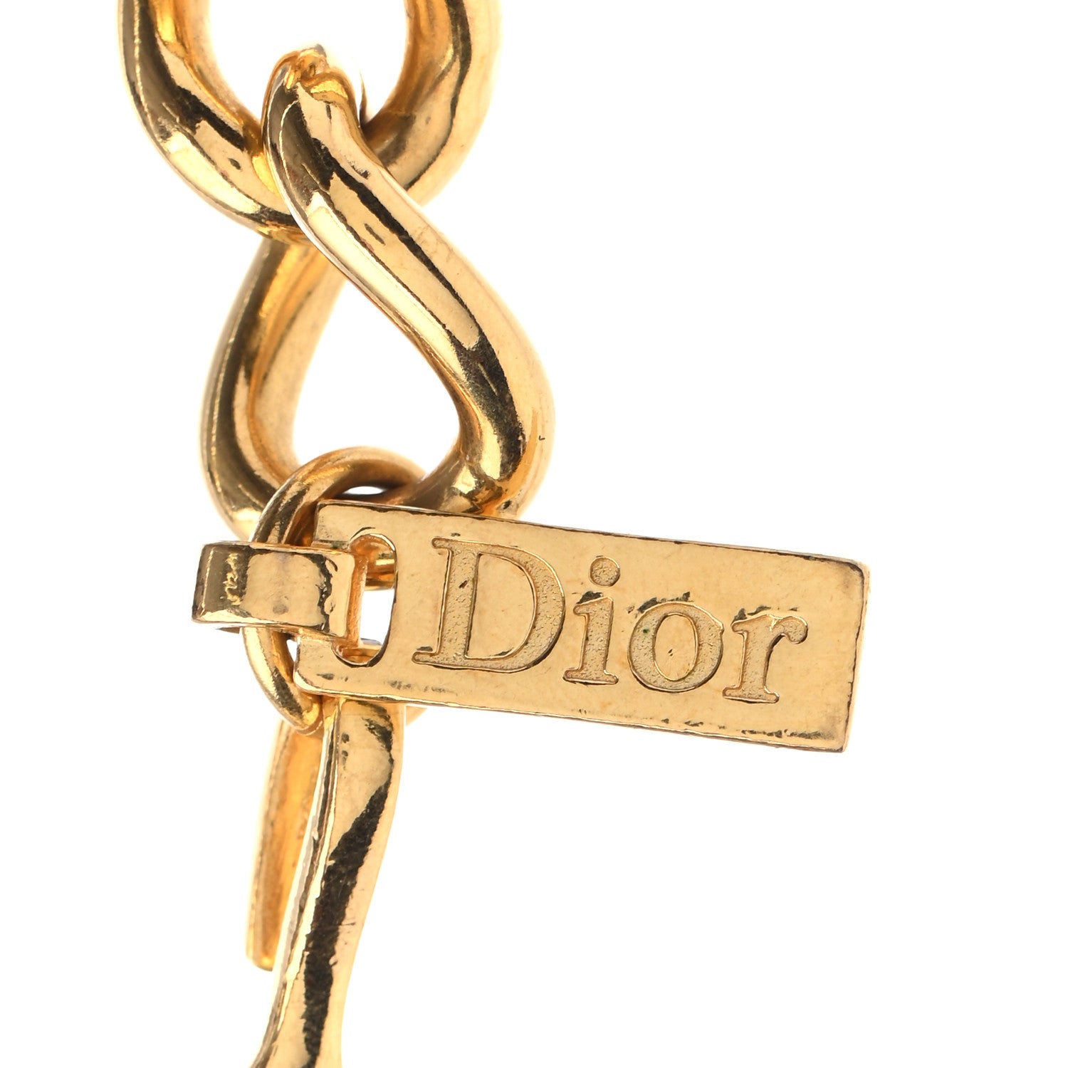 Christian Dior Curb Chain Necklace Gold 4 of 5