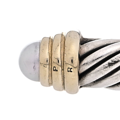 David Yurman Sterling Silver 14K Yellow Gold Pearl 5mm Cable Classics Petite Color Bracelet 5 of 5