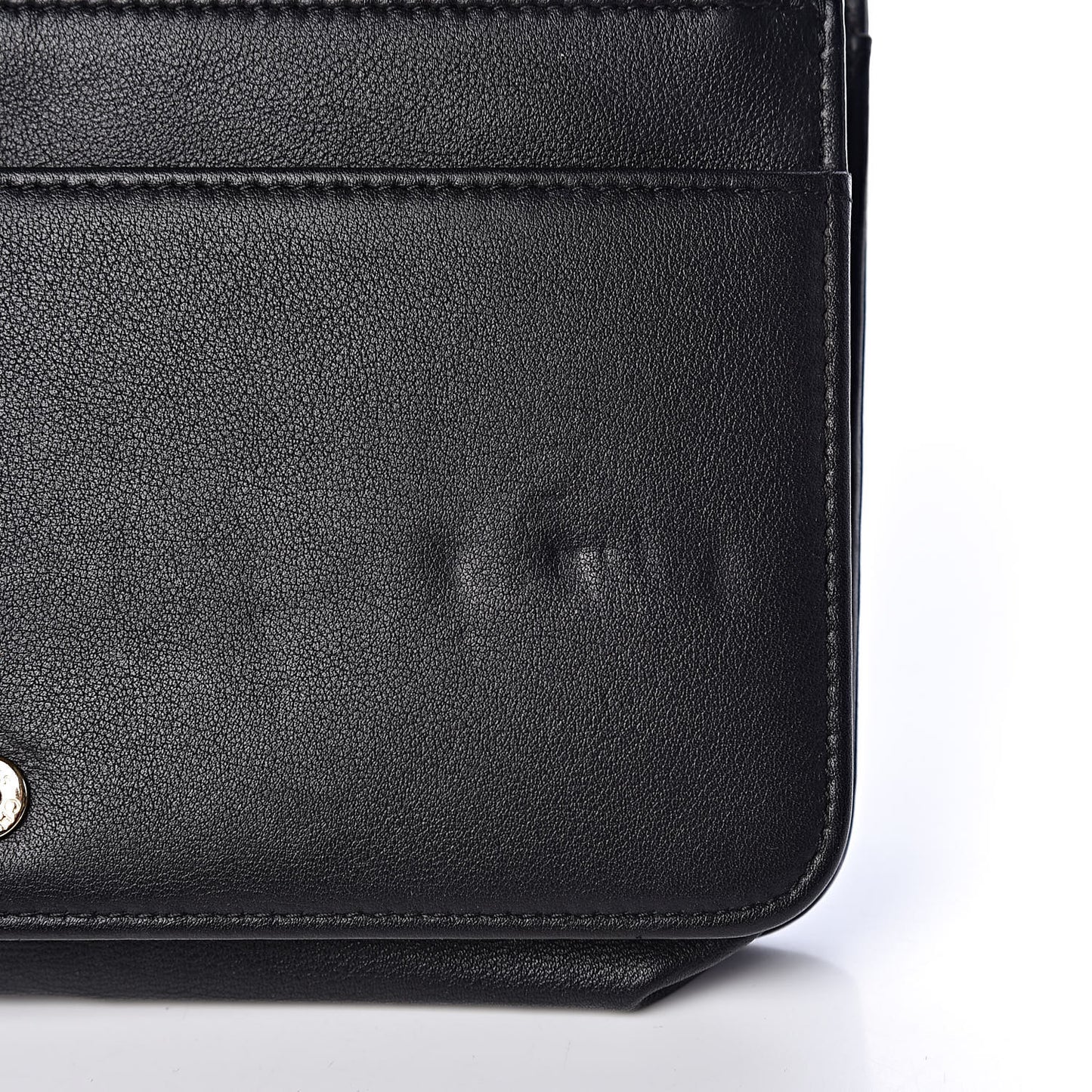 Metallic Goatskin Lambskin Boy Wallet on Chain WOC Black Gold