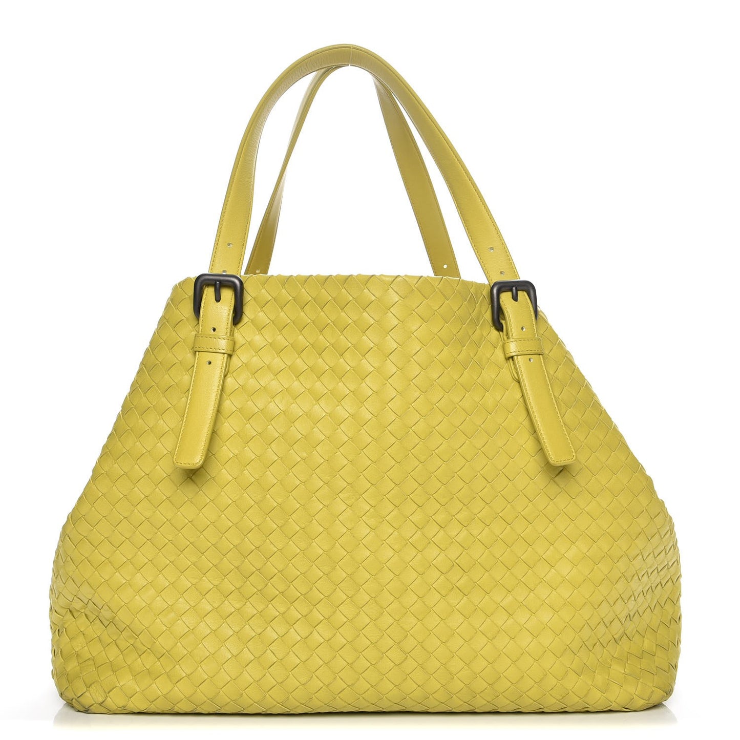 Nappa Intrecciato Large Seamless Tote New Chartreuse