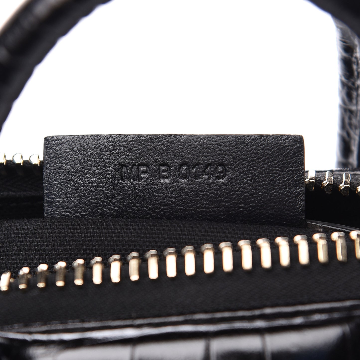 Calfskin Crocodile Embossed Mini Antigona Black