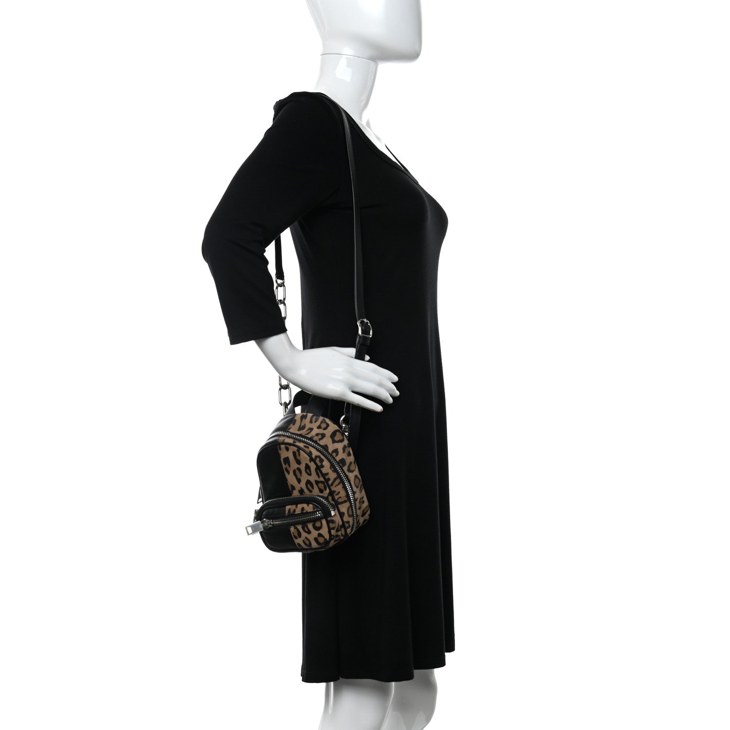 Alexander Wang Lambskin Leopard Print Mini Attica Backpack Crossbody Multicolor Black 2 of 9