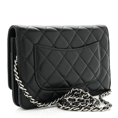 Chanel Lambskin Quilted Wallet On Chain WOC Black 3 of 16