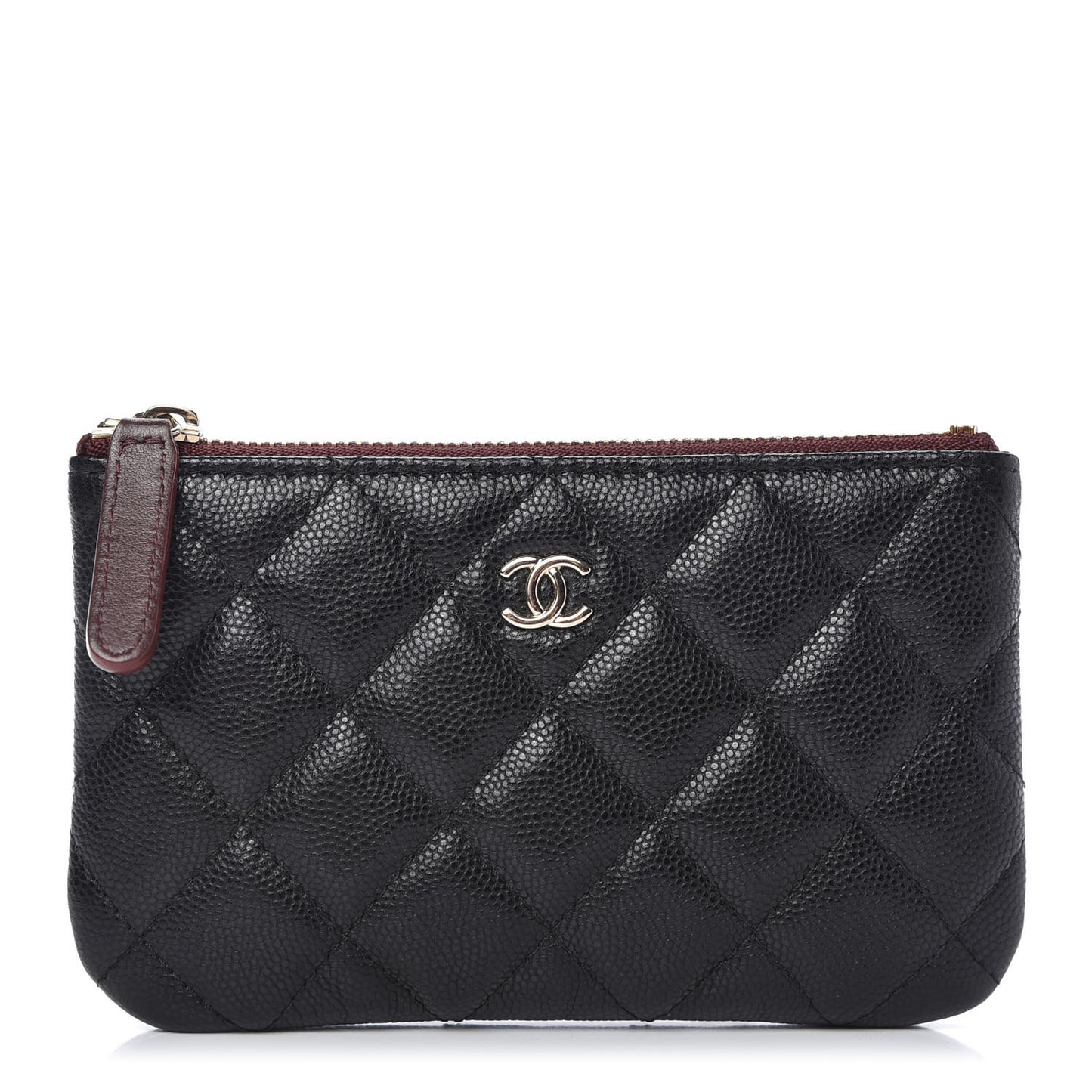 Caviar Quilted Small Cosmetic Case Black