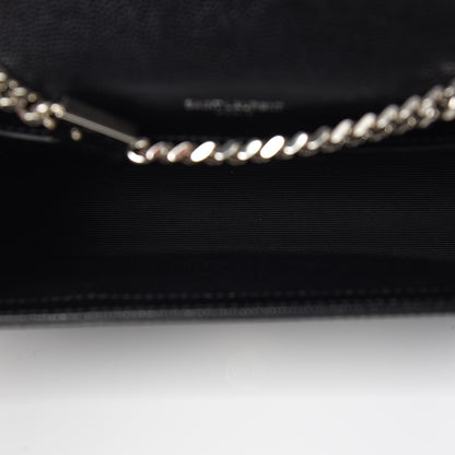 Saint Laurent Grain De Poudre Small Monogram Kate Satchel Black 7 of 9