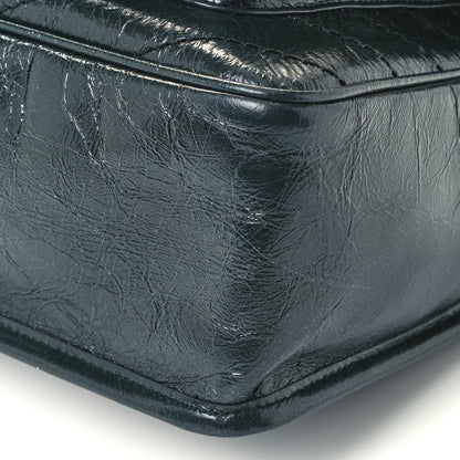 Saint Laurent Crinkled Calfskin Matelasse Monogram Baby Niki Chain Satchel Dark Green 11 of 11