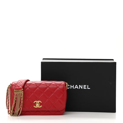 Chanel Lambskin Quilted Multiple Chain Flap Red 11 of 11