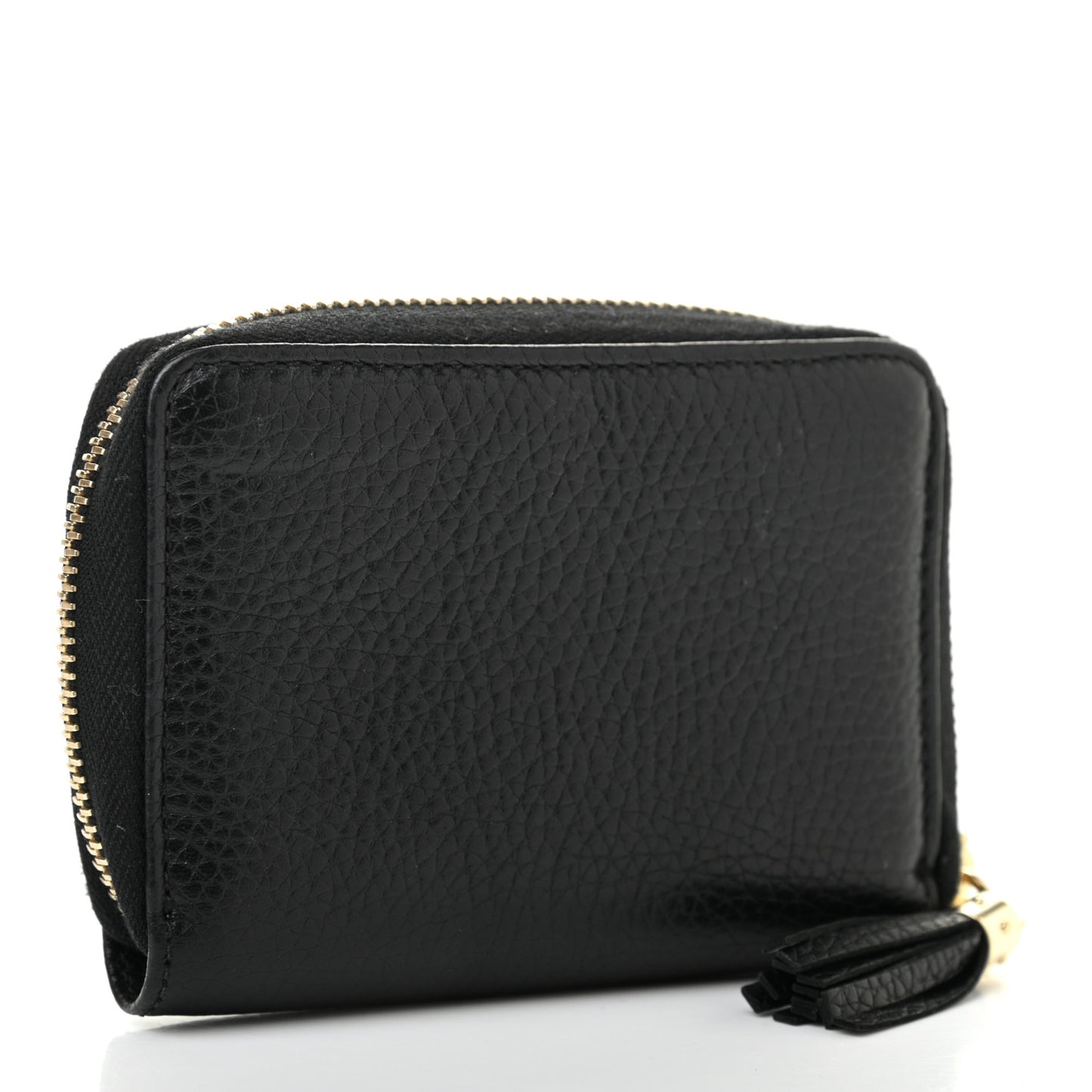 Pebbled Calfskin Small Soho Zip Around Wallet Black