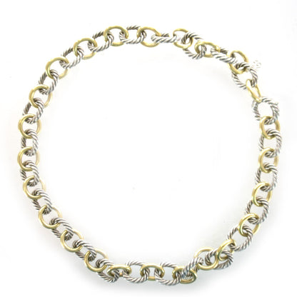 David Yurman Sterling Silver and 18k Large Oval Link Necklace 1 of 3