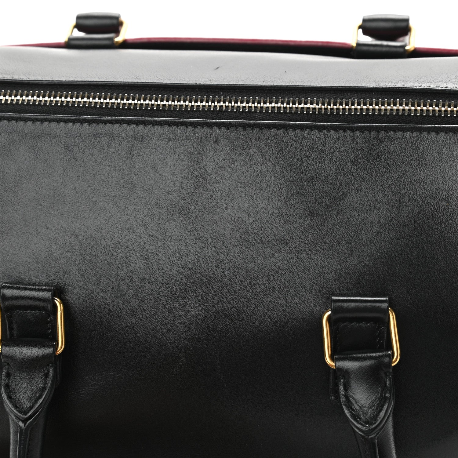 Saint Laurent Smooth Calfskin Bi-Color Duffle 6 Fuchsia Black 11 of 16