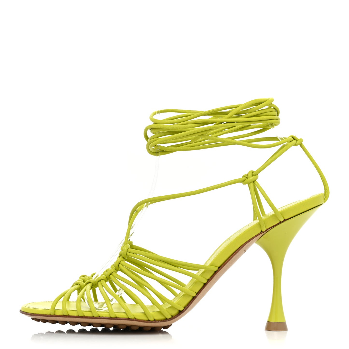 Nappa Dot Ankle Tie Sandals 36 Kiwi
