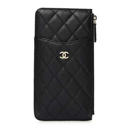 Chanel Caviar Quilted Classic Flat Wallet Pouch Black 1 of 8