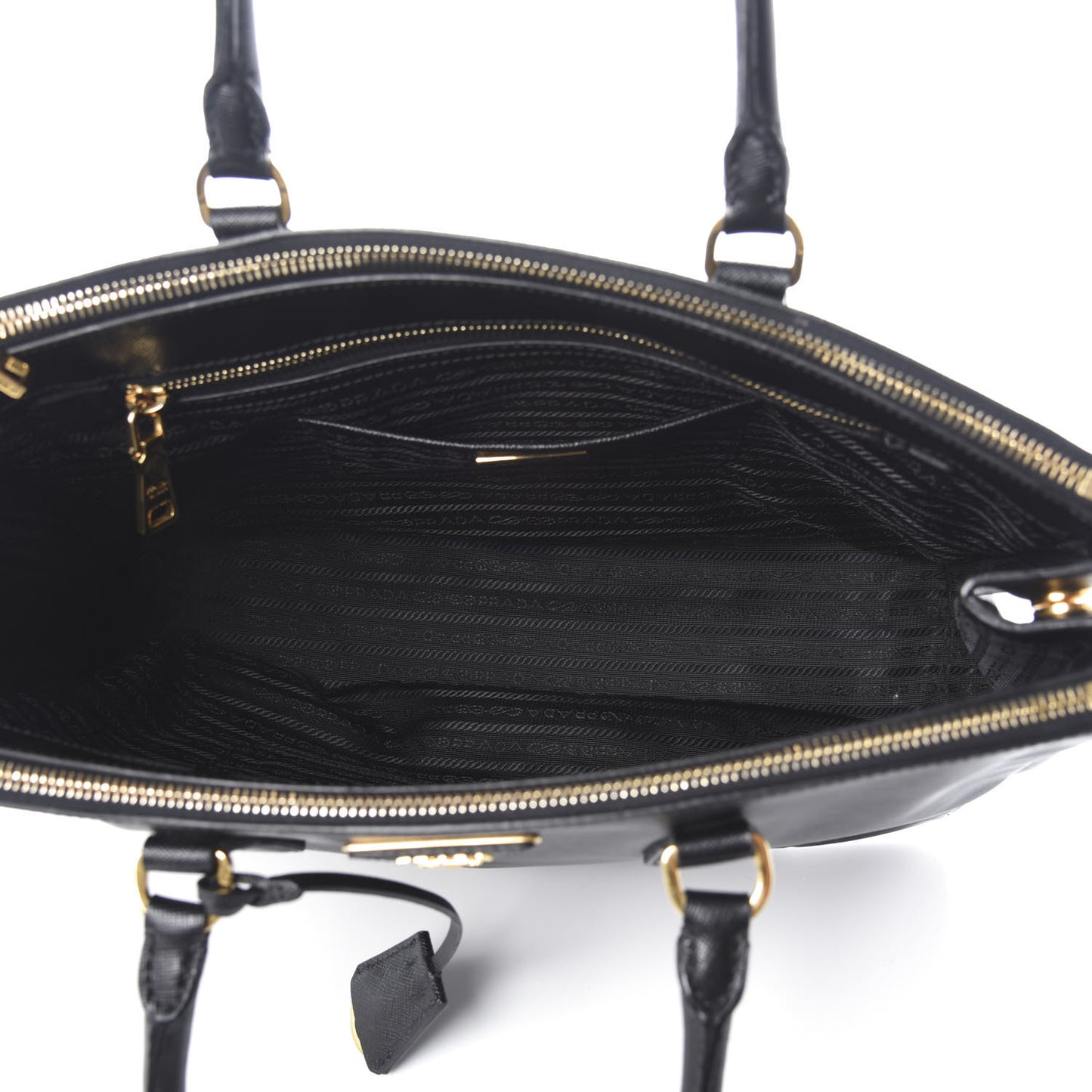 Saffiano Large Galleria Double Zip Tote Black