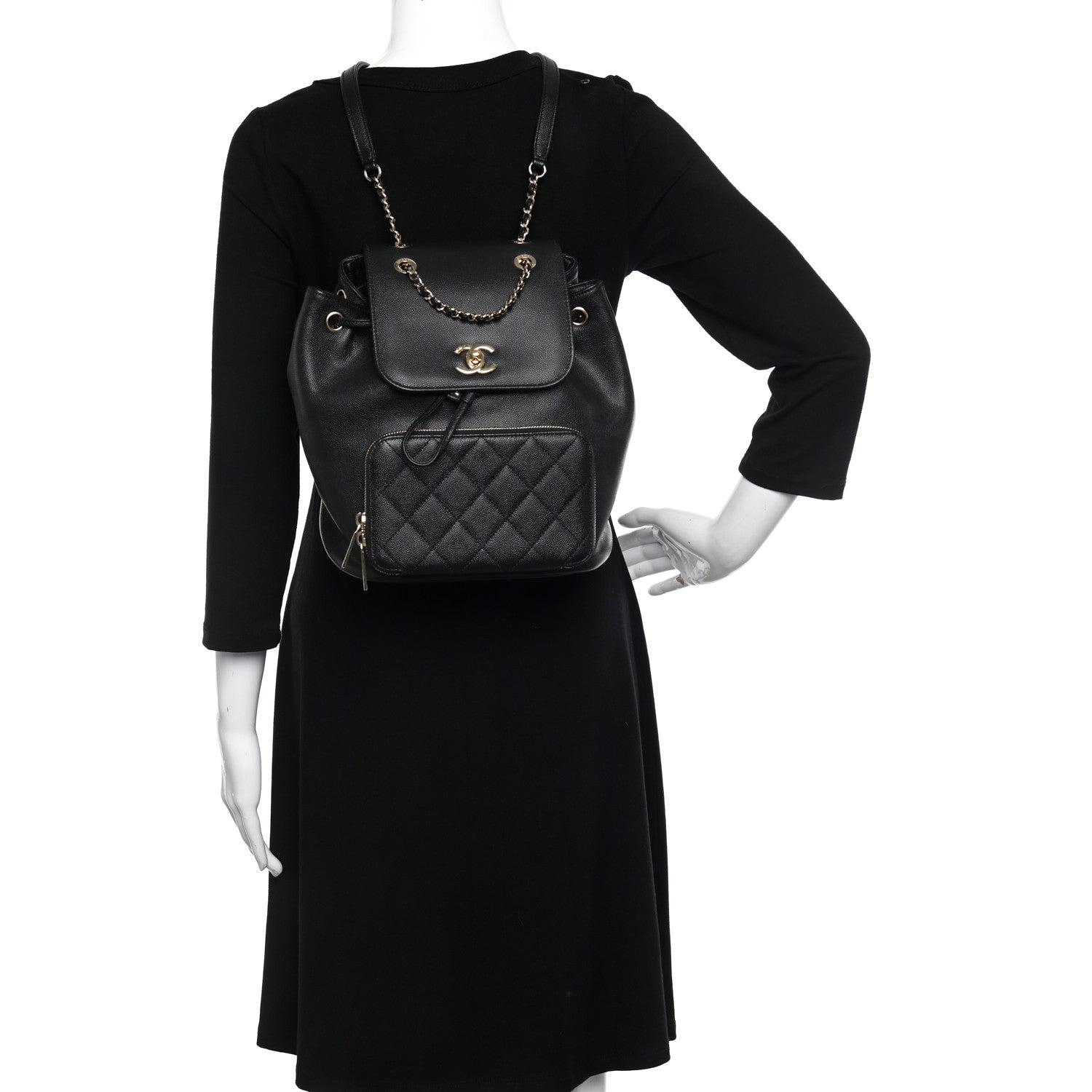 Chanel Caviar Quilted Business Affinity Backpack Black 3 of 10