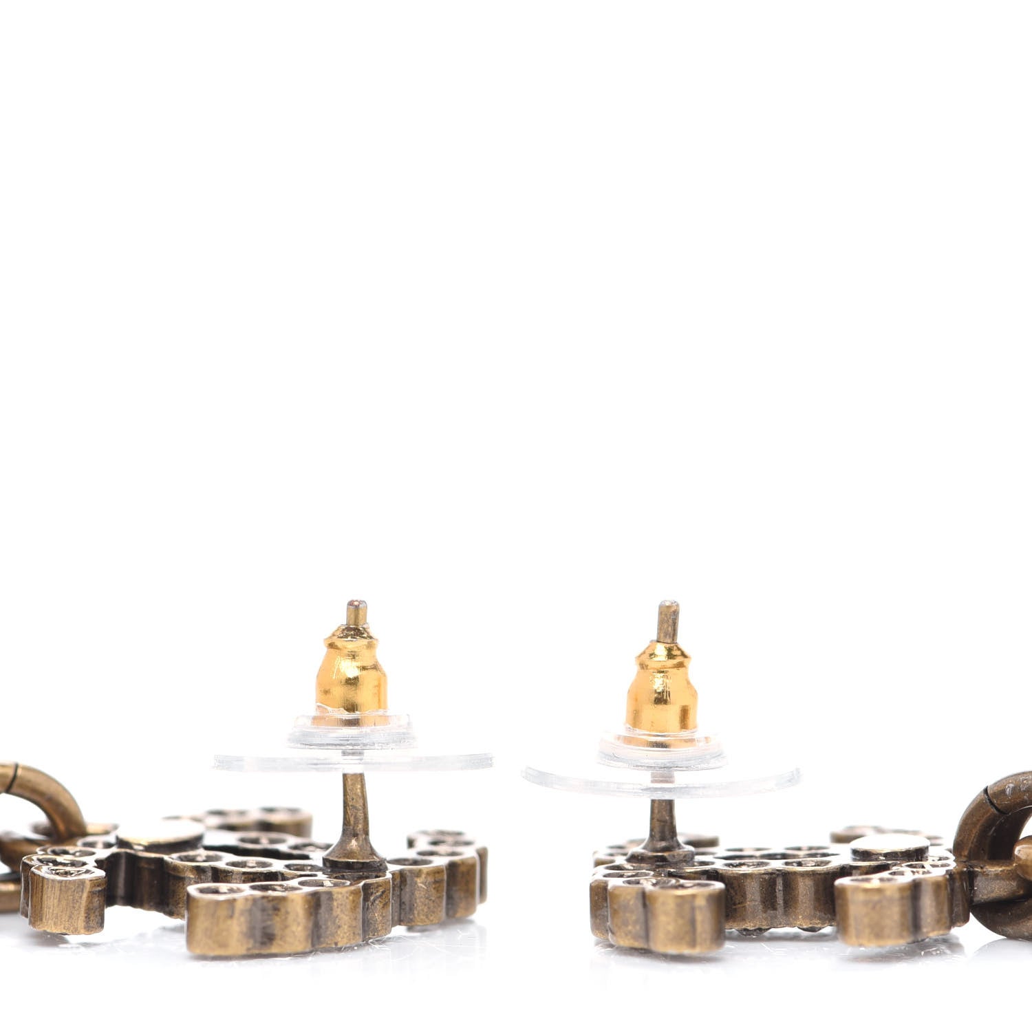 Chanel Metal Crystal City of Lights No 5 Drop Earrings Gold 3 of 6