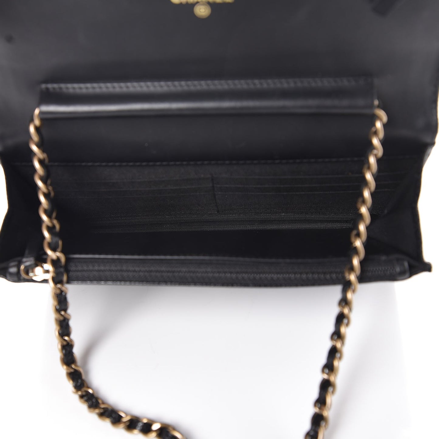 Caviar Quilted Boy Wallet On Chain WOC Black