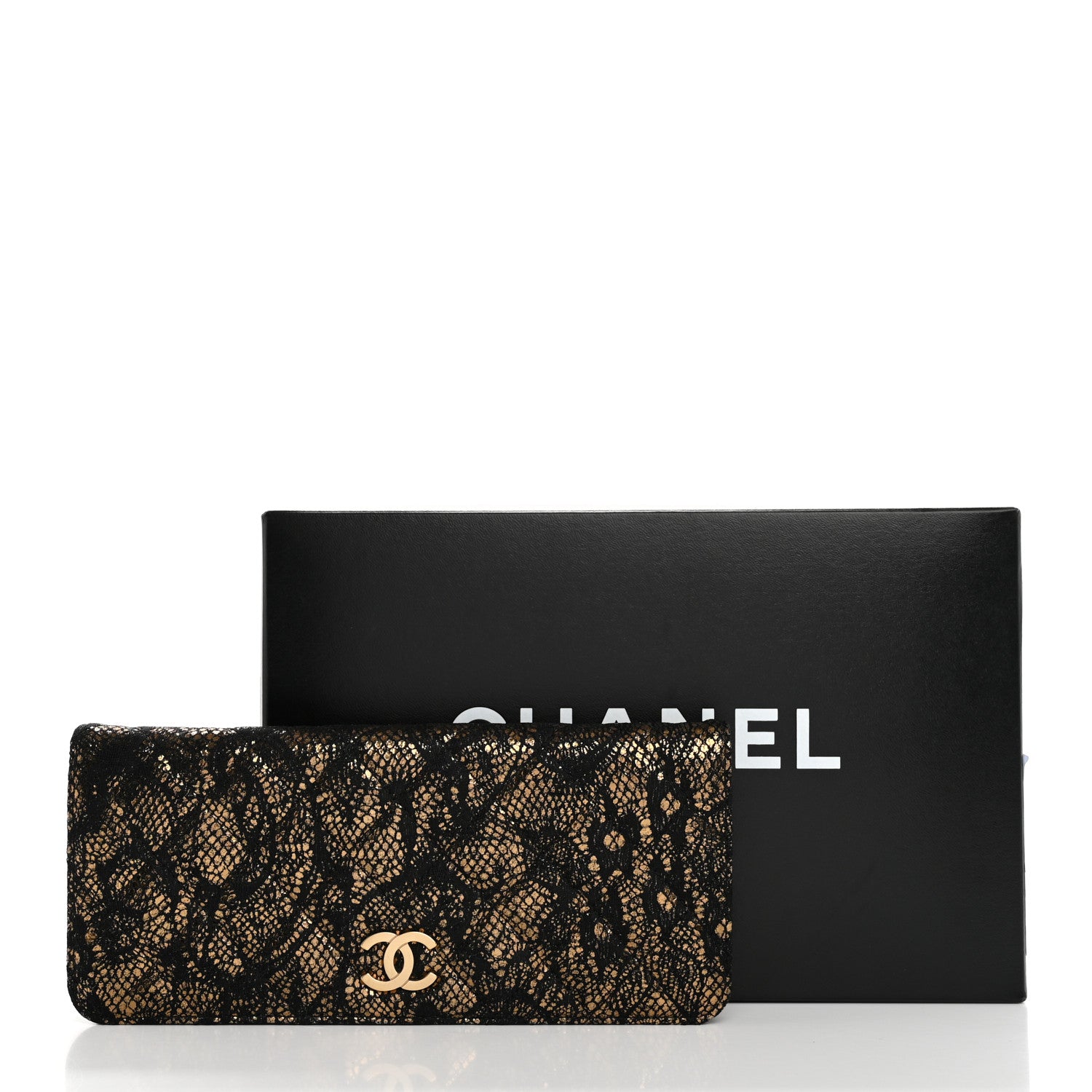 Chanel Metallic Tweed Quilted Clutch Black Gold 14 of 14