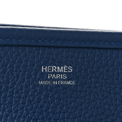 Hermes Taurillon Clemence Evelyne III PM Bleu Tie 6 of 11
