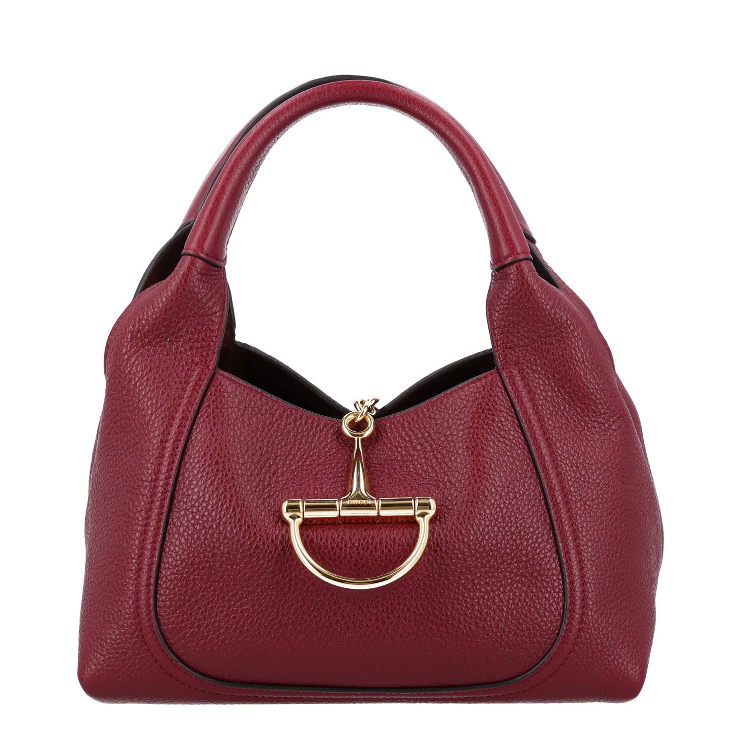 Gucci Grained Calfskin Softbit Medium Shoulder Bag Rosso Ancora 1 of 10